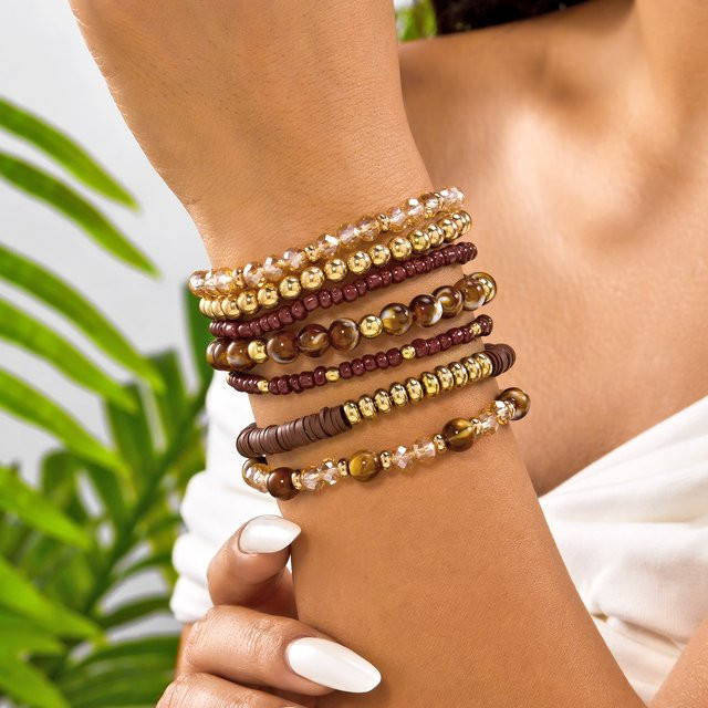Rinhoo jewelry Armband-Set, Kristall, Perle, Bunt, Damen, Vintage - Bild 1