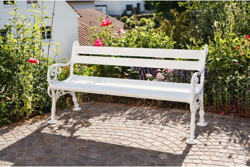 Blome-Tillmann 3er-Gartenbank Linderhof aus Kunststoff in Weiß, B/T/H: 160 x 85 x 60 cm - Bild 2