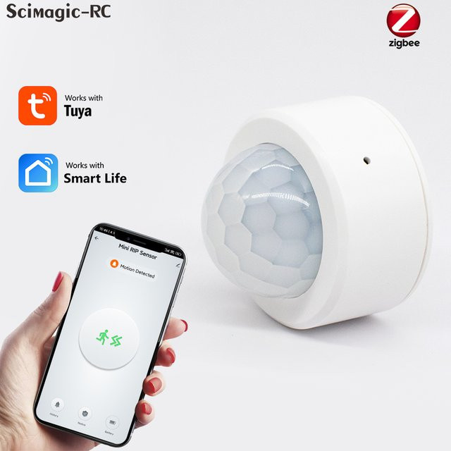 Scimagic Zigbee PIR Bewegungsmelder Smart Home Sensor in Weiß kompatibel mit Alexa, Google Home und Tuya - Bild 1