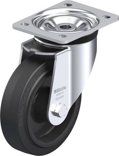Blickle Lenkrolle LK-POEV 160R in Schwarz und Silber, Rad-Durchmesser: 16 cm, Tragfähigkeit: 400 kg - Bild 1