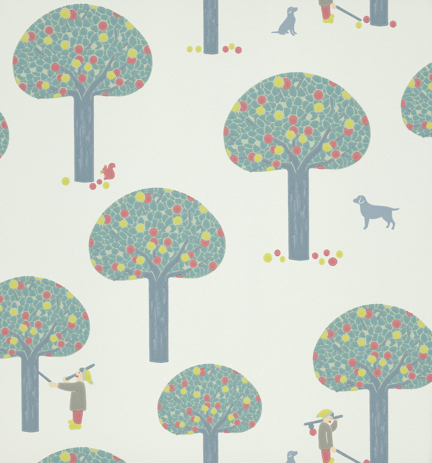 Little Greene Tapete Rodney Street in Delicate Blue mit floralem Vintage-Muster und botanischem Design für Kinderzimmer - Bild 1