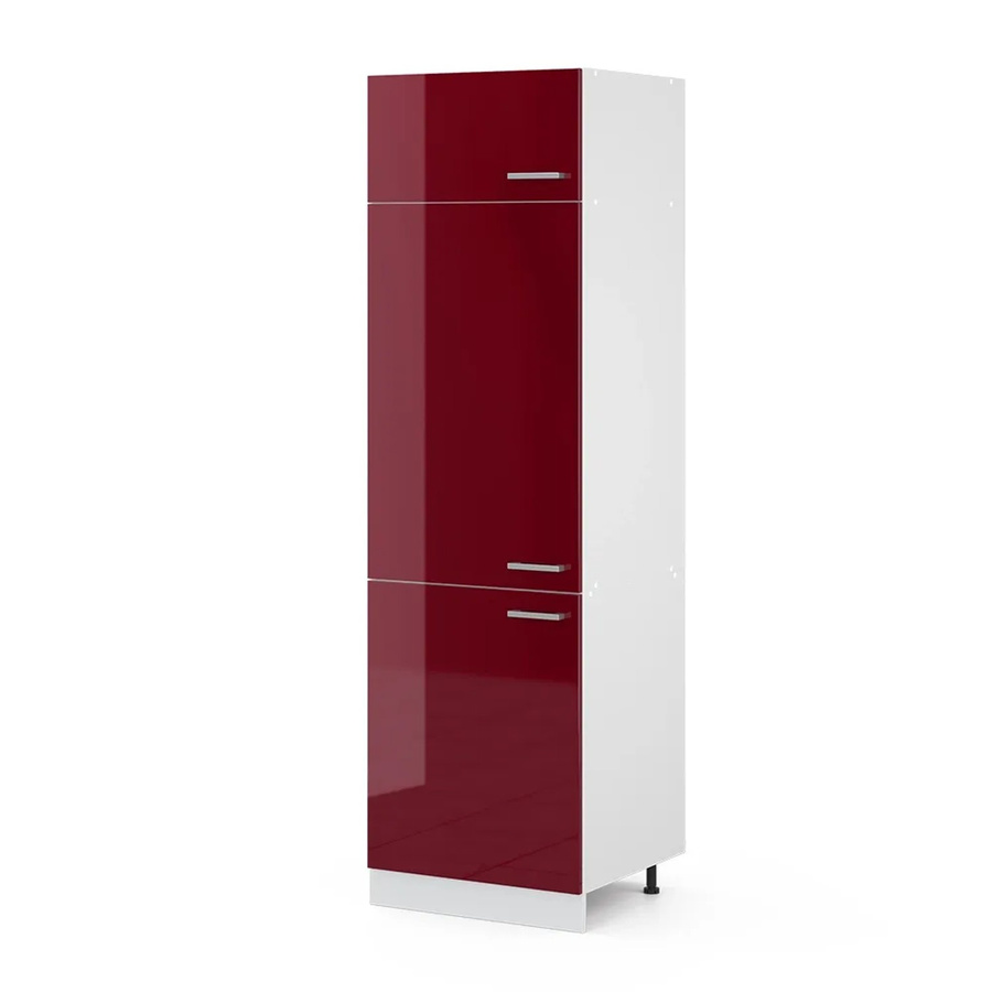 Vicco R-Line Kühlumbauschrank Hochschrank für die Küche, Bordeaux Hochglanz/Weiß, B/T/H: 60 x 57,2 x 207 cm - Bild 2