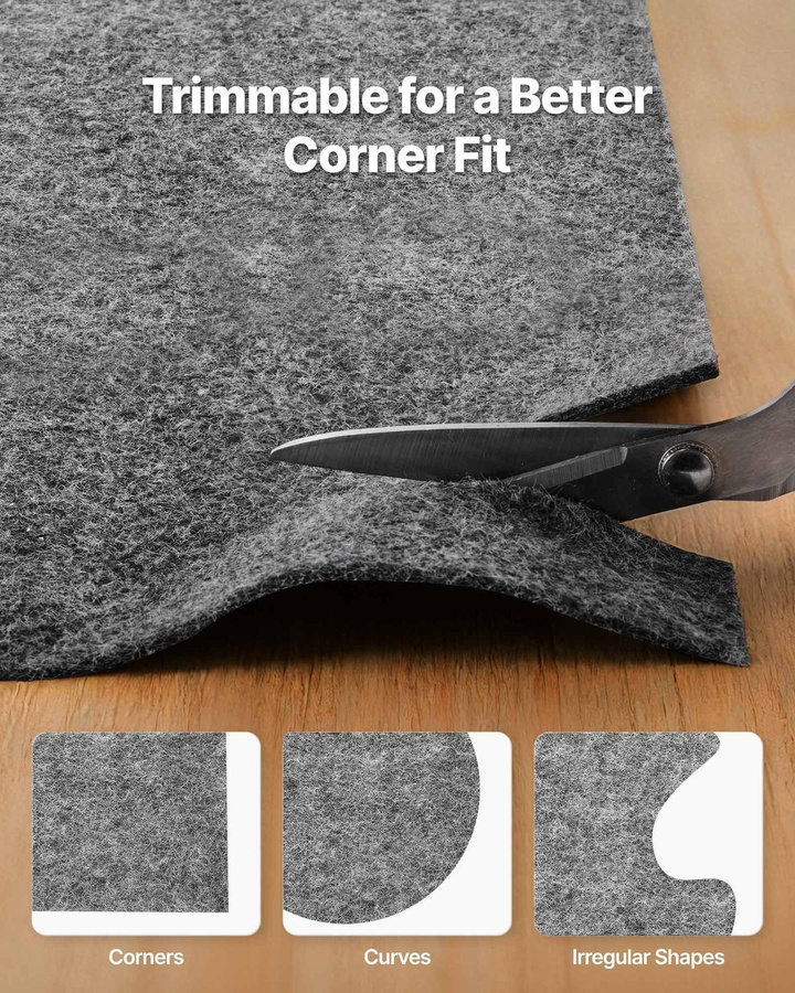 Rutschfeste Teppichunterlage von Buying Solutions MB in Grau mit beidseitiger Filzpolsterung und Gummi-Noppen zum Schutz deines Hartholzboden, B/T: 366 x 274 cm - Bild 2