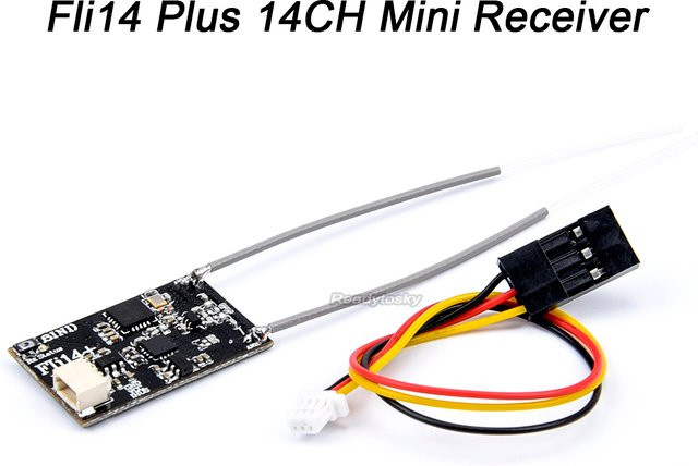 Flysky Fli14 Plus 14-Kanal Mini-Empfänger mit RSSI-Ausgang, kompatibel mit Flysky AFHDS-2A für FS I6 I10 I6x Turnigy I6S RC-Fernsteuerungen, Schwarz - Bild 1