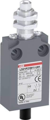 ABB LS21P21B11-U01 Positionsschalter 10A mit Kuppenstößel in Grau - Bild 1