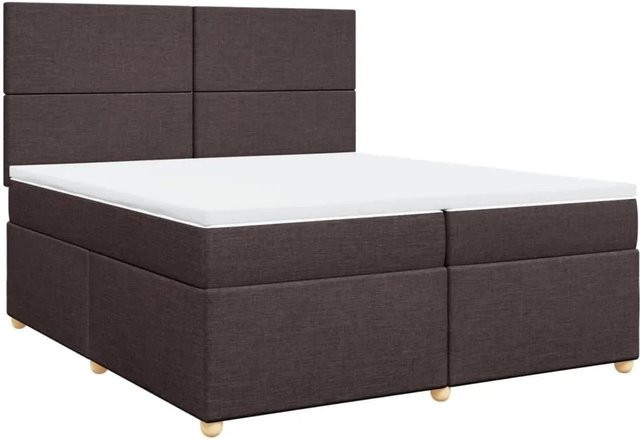 vidaXL Boxspringbett mit Matratze Dunkelbraun B/T: 200 x 200 cm - Bild 1