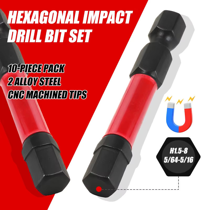 Onmaiwei Sechskant-Inbusschlüssel-Bit-Set mit magnetischem 1/4 Zoll Sechskantschaft, metrisch und SAE, 50–100 mm Länge - Bild 2