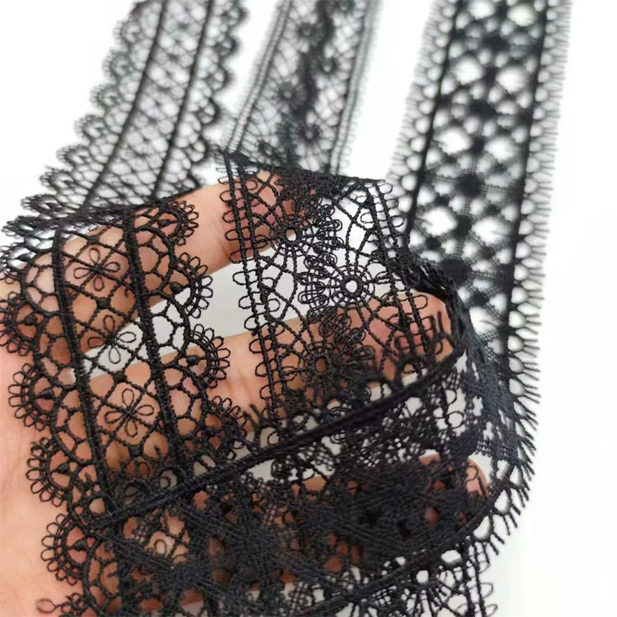 GAFABRIC Handgefertigte hohle Spitzenbänder für DIY Nähen und Kleiderdekoration in Weiß und Schwarz - Bild 5