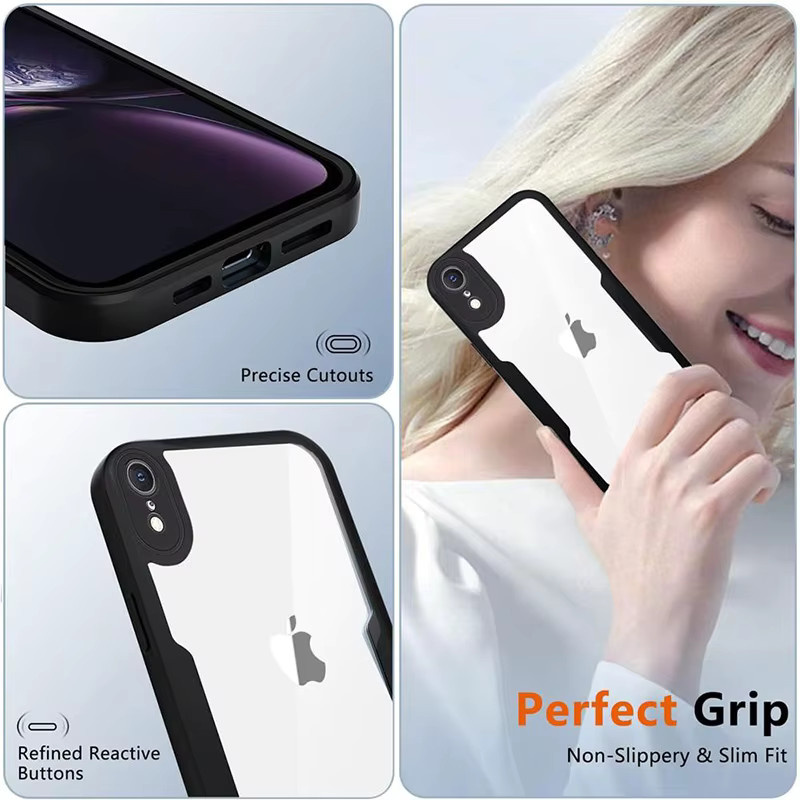 ZEKS 360-Grad Ganzkörper-Schutzhülle mit integriertem Displayschutz für iPhone 15 14 13 12 11 Pro Max Plus XS XR in Transparent oder Schwarz - Bild 4