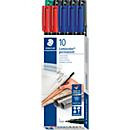 Staedtler Lumocolor Permanent Folienstift 318, 10er Pack, farbsortiert (Blau, Grün, Rot, Schwarz) - Bild 2