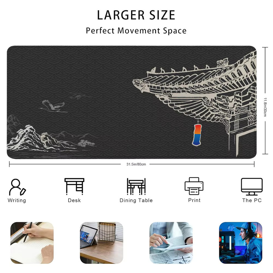 Potdemiel XXL Gaming Mauspad Anime Hanok Design für Computer und Schreibtisch - Bild 2