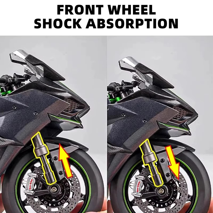 XMD Ninja H2R Motorradmodell, 1:9, Metall, Schwarz - Bild 2