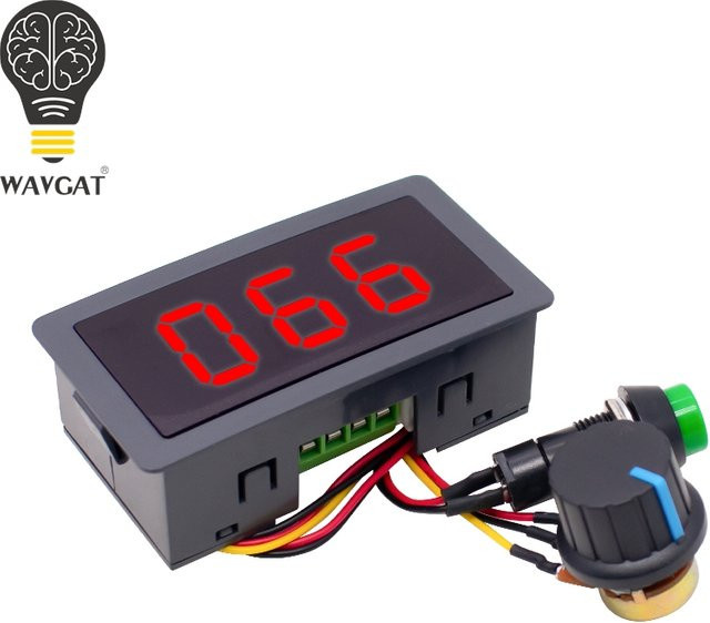 WAVGAT PWM DC Motor Drehzahlregler CCM5D mit Digitalanzeige, Schwarz, 6V 12V 24V 5A - Bild 1