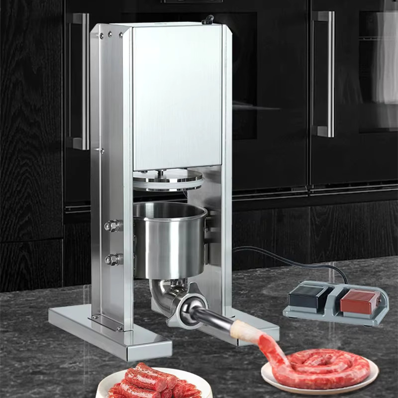 LZHZXY Wurstfüller aus Edelstahl in Silber, fußbetriebene elektrische Wurstmaschine für die gewerbliche Nutzung - Bild 3