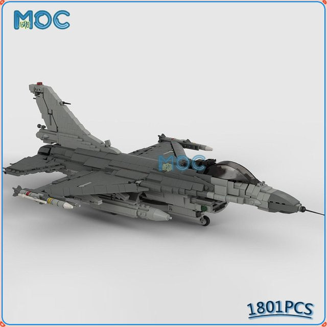 MOCBUILDING F-16C Block 50 Kampf Falcon Kämpfer, Bausteine Modell, 1801 Teile - Bild 1