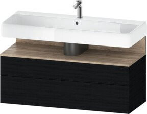 Duravit Waschtischunterschrank Qatego Schwarz Matt, B/T/H: 119 x 47 x 59 cm - Bild 1