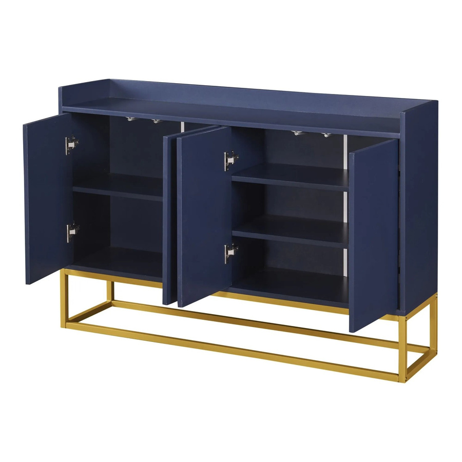 okwish Sideboard mit 4 Türen in Marineblau, modernes Design für dein Esszimmer, B/T/H: 120 x 30 x 80 cm - Bild 2