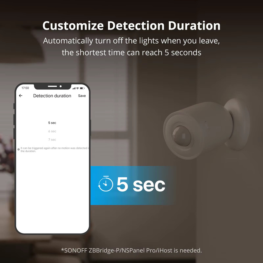 SONOFF SNZB-03P Zigbee Bewegungssensor mit Lichterkennung in Weiß für Smart Home Szenen via EWeLink App Alexa und Google Home - Bild 3