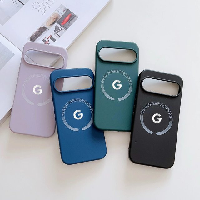 Magnetische Flüssig-Silikon-Schutzhülle für Google Pixel 10 9 Pro XL 8 7 6 5A Pro in Grün mit MagSafe kompatiblem kabellosem Laden - Bild 1