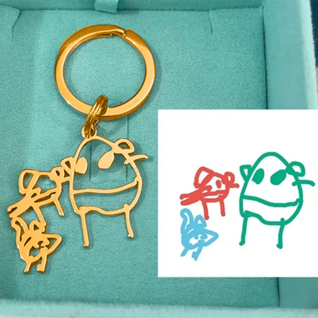 BAUTOBVC Schlüsselanhänger Edelstahl, Gold, Kinder - Bild 1