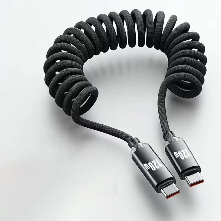NNBILI PD120W Auto USB-C Schnellladegerät mit Teleskop-Kabel in Schwarz oder Grün - Bild 7