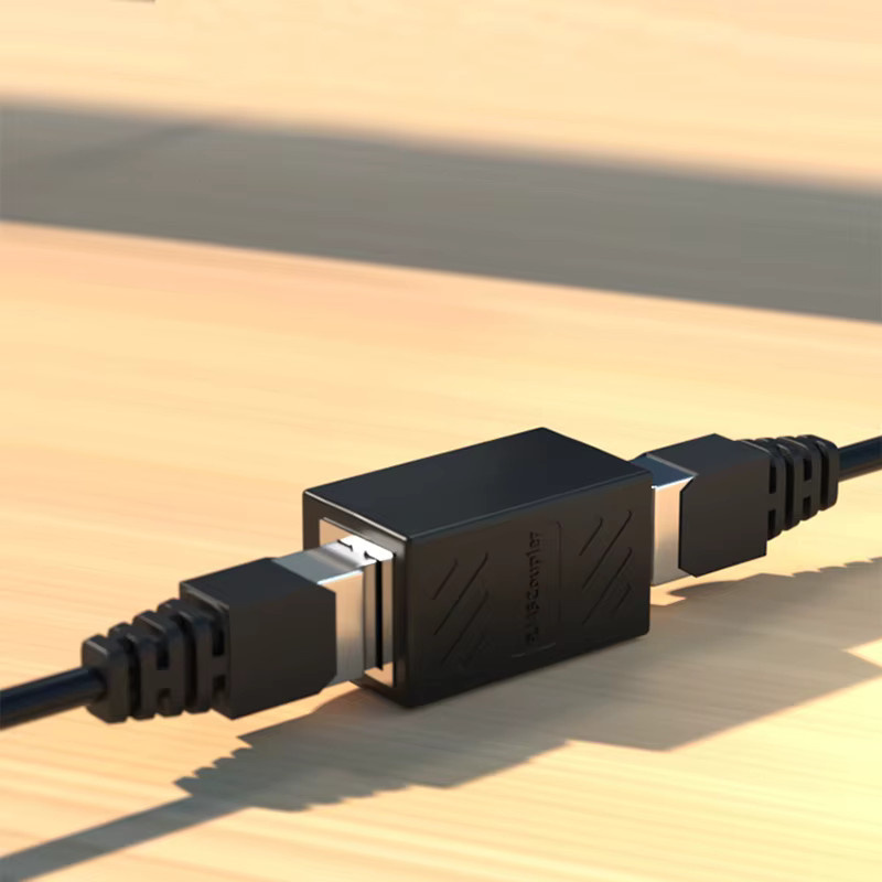 OULLX RJ45 Ethernet LAN Splitter Adapter Koppler für CAT5 und CAT6 in Schwarz - Bild 2