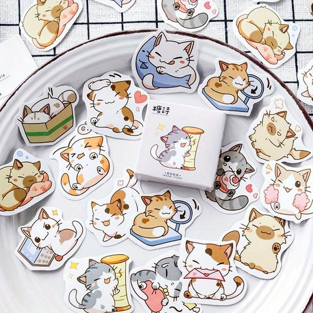 45 Stück niedliche Katze Aufkleber von MOHAMM in Multicolour für Scrapbooking, DIY Dekoration und Planer - Bild 1