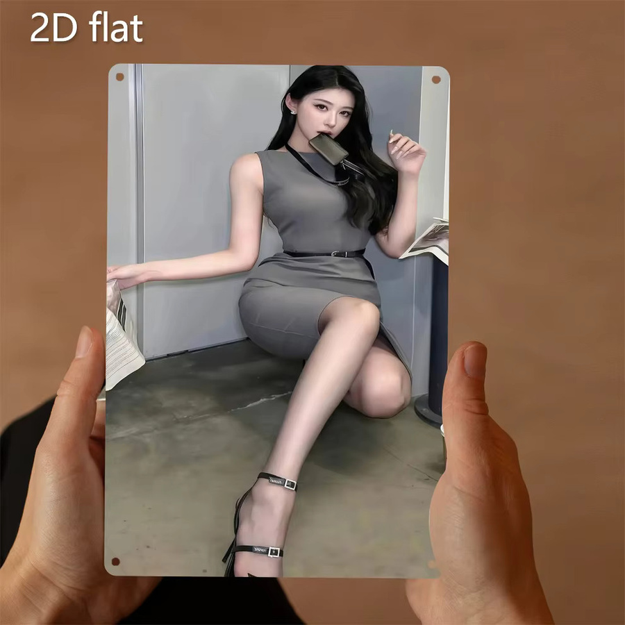 CIFBUY Elegante Metall-Wandkunst mit weiblicher Silhouette als wetterfeste 2D-Flacheisen-Dekoration für Innen- und Außenbereich - Bild 4
