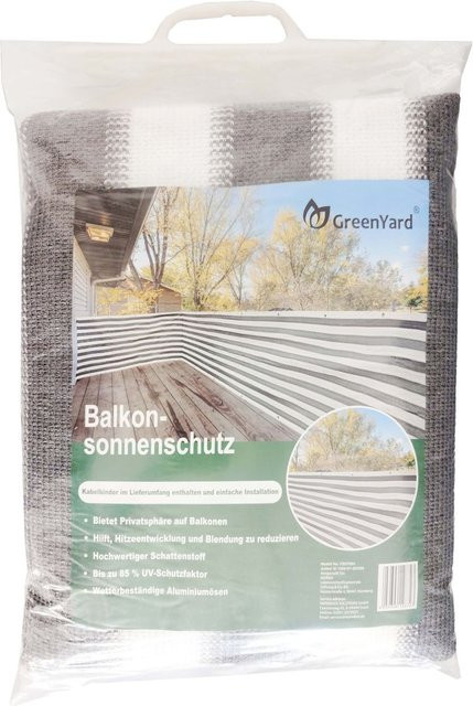 GreenYard Balkon-Sicherheitsnetz in Weiß/Grau, Breite: 0,9 m, Länge: 5 m - Bild 1