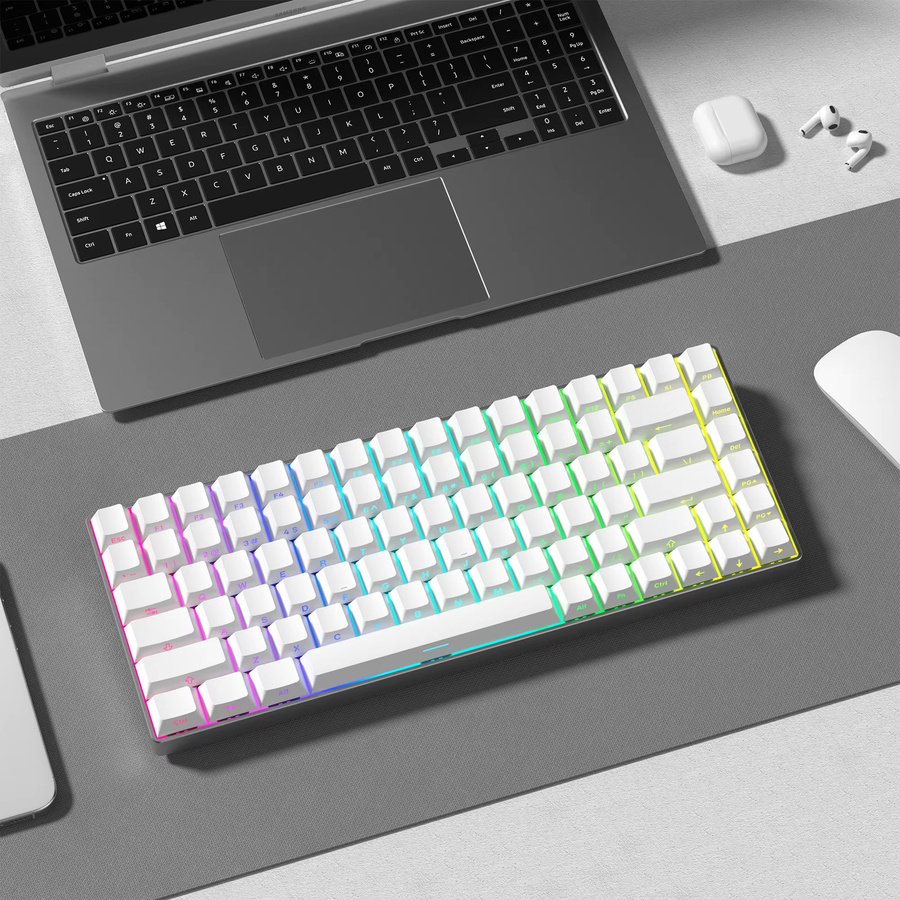 Oeny Double Shot PBT Tastenkappen im Cherry-Profil, 133+ bedruckte durchscheinende Tasten in Weiß für mechanische MX-Tastaturen - Bild 3