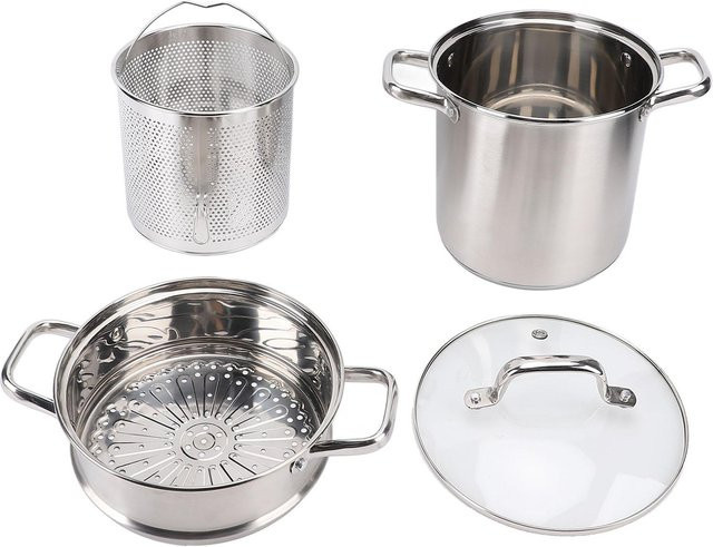 Aimo Suppentopf aus Edelstahl mit Deckel, Antihaftbeschichtung, Farbe: Grau/Silber - Bild 1