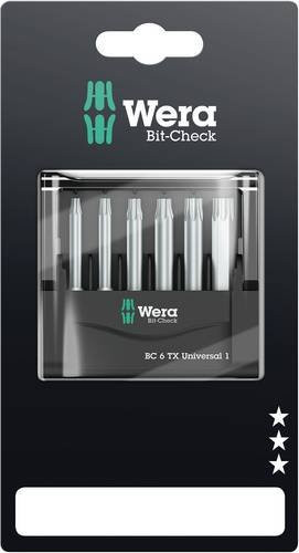 Wera Mini-Check TX Bit-Set 6-teilig Innen-TORX in Multicolor, Länge: 50 mm - Bild 1