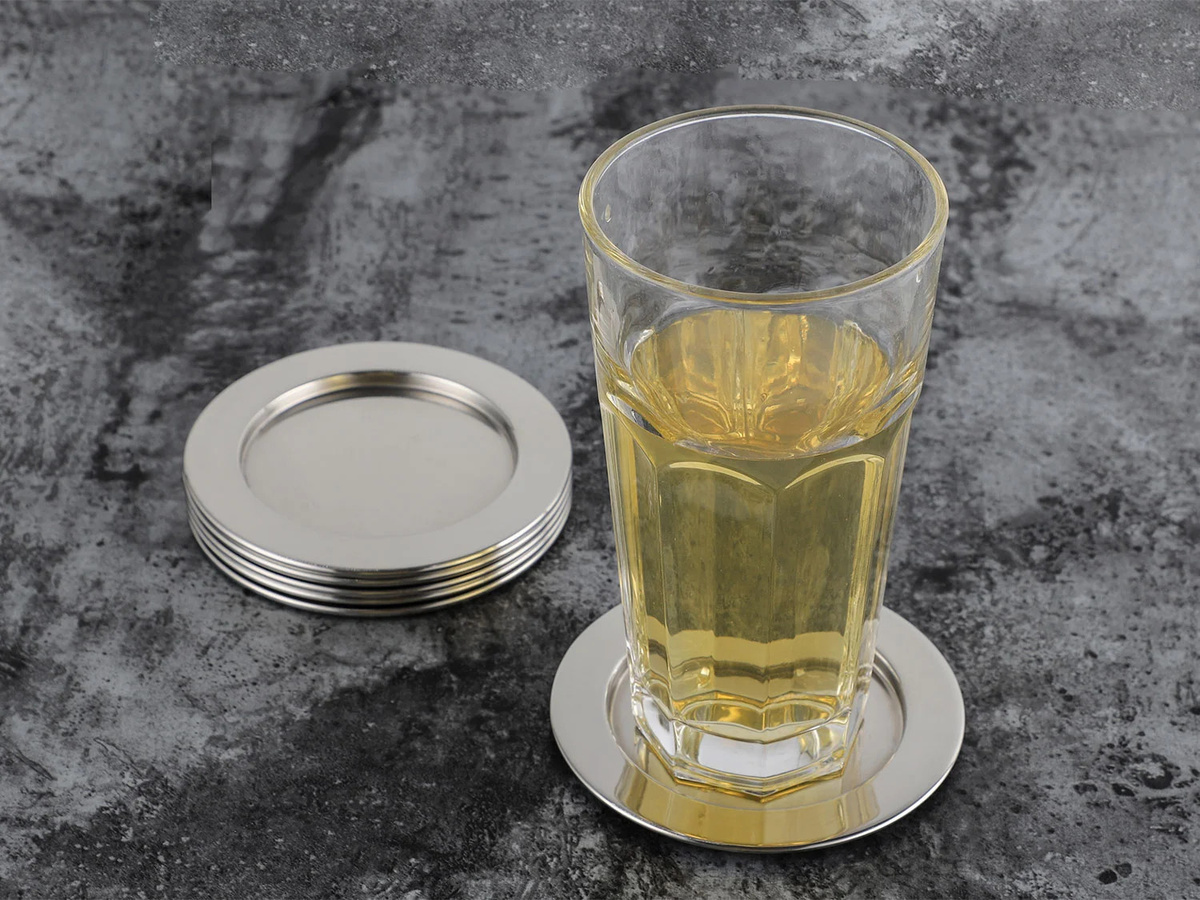 ECHTWERK Untersetzer und Serviettenringe aus Glas, 6-teiliges Set in Gold, Schwarz, Silber und Kupfer - Bild 2