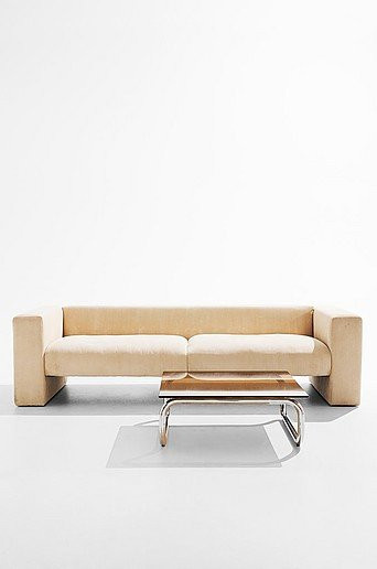 Alan Sofa 3-Sitzer gepolstert in Pastill mit Stoffbezug in Beige, Braun oder Grün - Bild 1