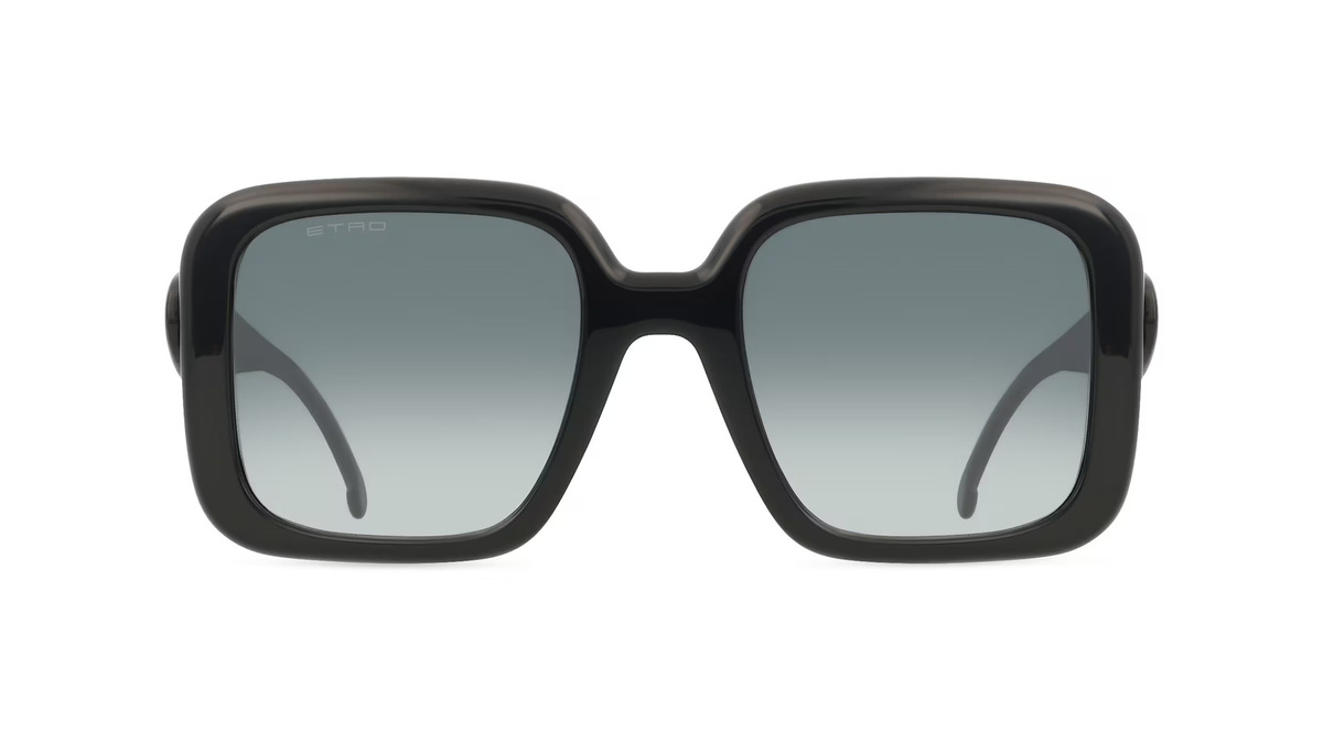 Etro 0083/S Sonnenbrille Vollrand, Quadratisch, Acetat, Damen, schwarz, grau - Bild 1
