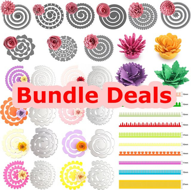 3D-Spiral-Rollblumen Metall-Stanzformen Set für DIY-Papierkarten und Bastelarbeiten in Silber - Bild 1