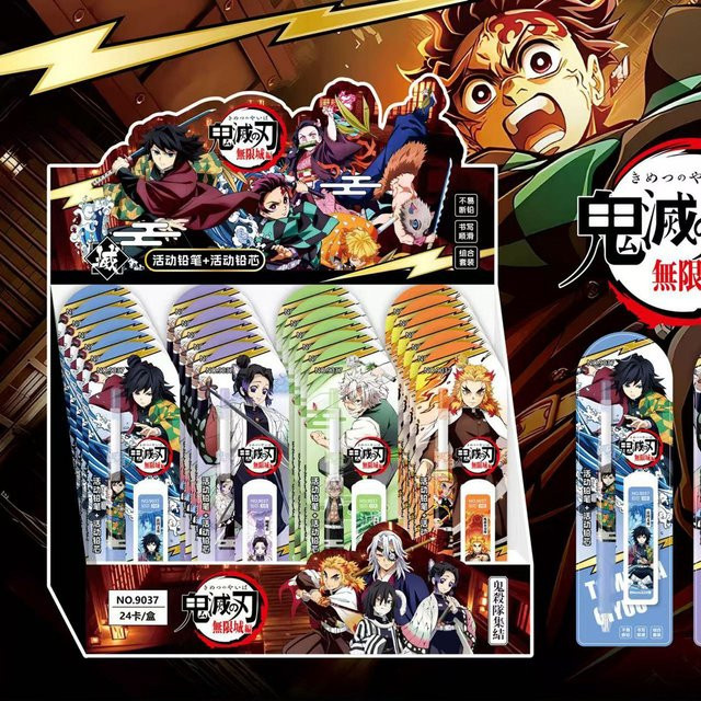 Bandai Demon Slayer Automatikstifte mit 0,5 mm Mine, HB Graphit, Mehrfarbig - Bild 1