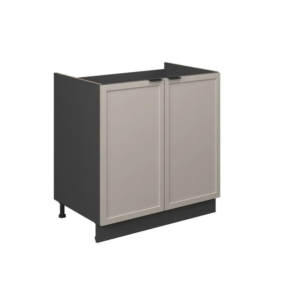 Vicco Spülenunterschrank Fame-Line Küchenunterschrank mit Soft-Close-Türen in Grau-Beige und Anthrazit mit Marmor-Arbeitsplatte B/T/H: 80 x 60 x 82 cm - Bild 2