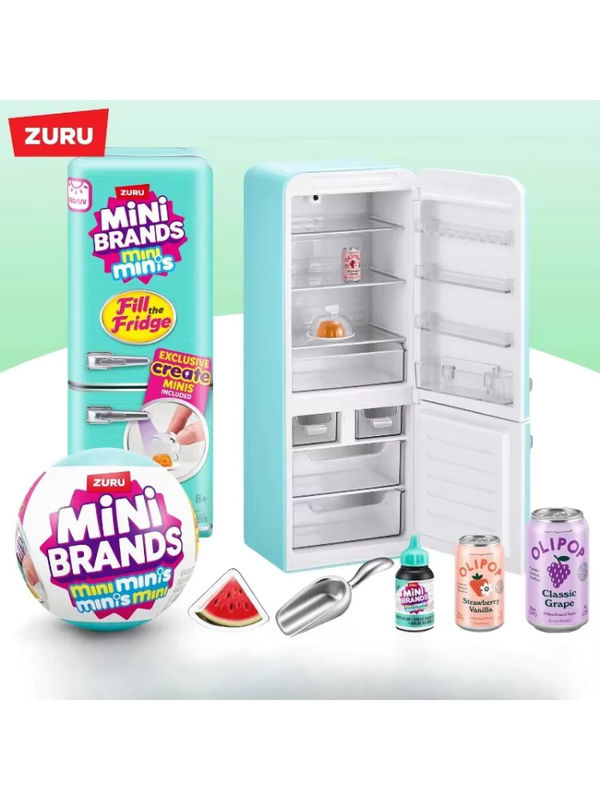 Bandai Mini-Kühlschrank Deko-Ornament Blindbox Set in Blau mit Miniatur-Lebensmitteln aus Kunststoff - Bild 6