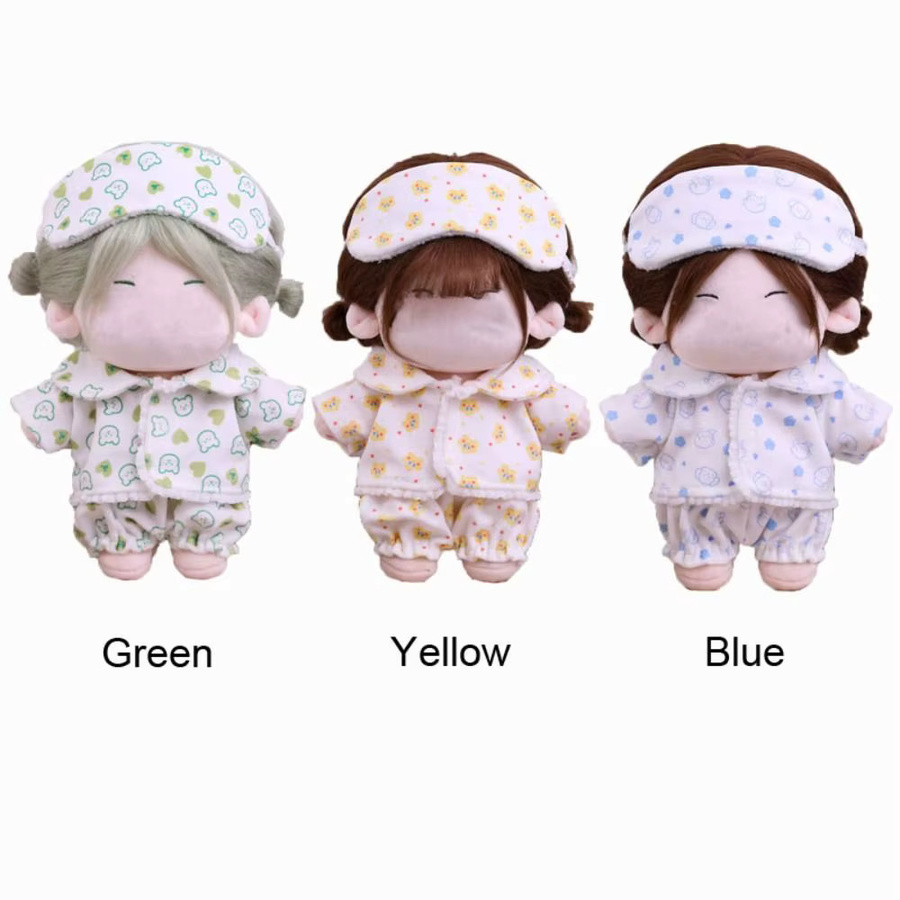 Puppen Kleidung, Cartoon Tier Stern Hemd Shorts Patch, Pyjamas Anzug, Gelb, Bunt / Mehrfarbig - Bild 4