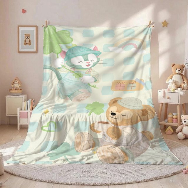 Potdemiel Katzendecke mit Tiermotiv in Multicolour für Bett und Sofa - Bild 1