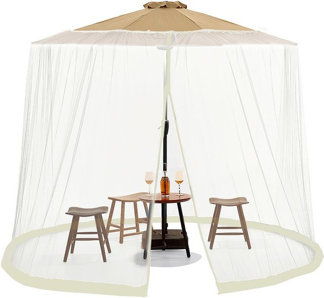 TOMTOP JMS Moskitonetz für Terrassenschirme aus Polyester in Beige für 7–11 Fuß - Bild 1