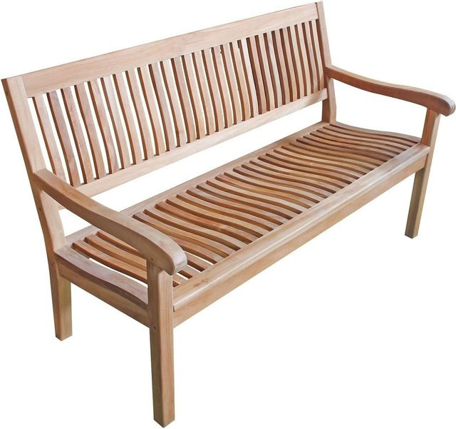 Lex Premium Kingsbury Gartenbank aus Teakholz mit Armlehnen in Braun - Bild 1