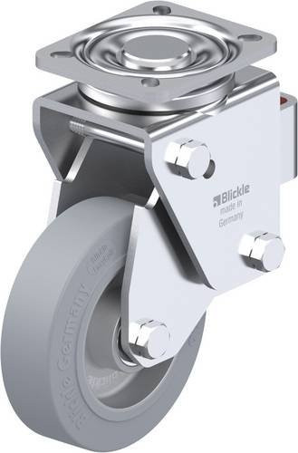 Blickle LHF-ALEV 125K-1-SG Lenkrolle gefedert aus Stahl und Aluminium, Farbe: Silber/Grau, Rad-Durchmesser: 125 mm, Tragfähigkeit: 250 kg - Bild 1