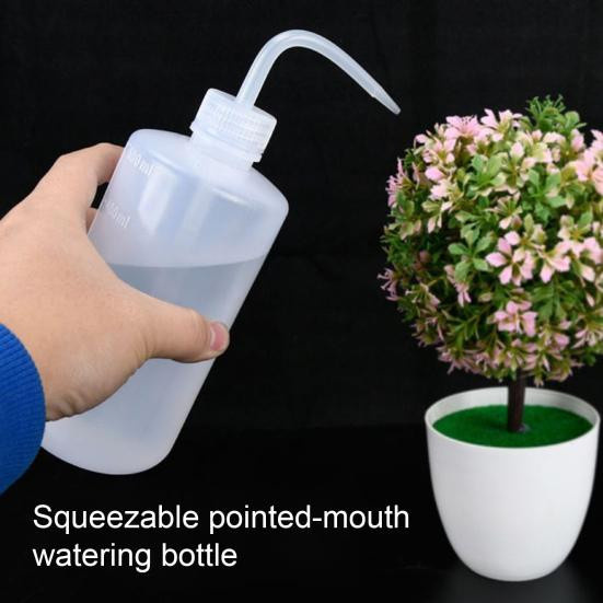 Yousheng Squeeze Gießflasche aus Kunststoff mit Skala und langer gebogener Düse, transparent, 1000 ml - Bild 8
