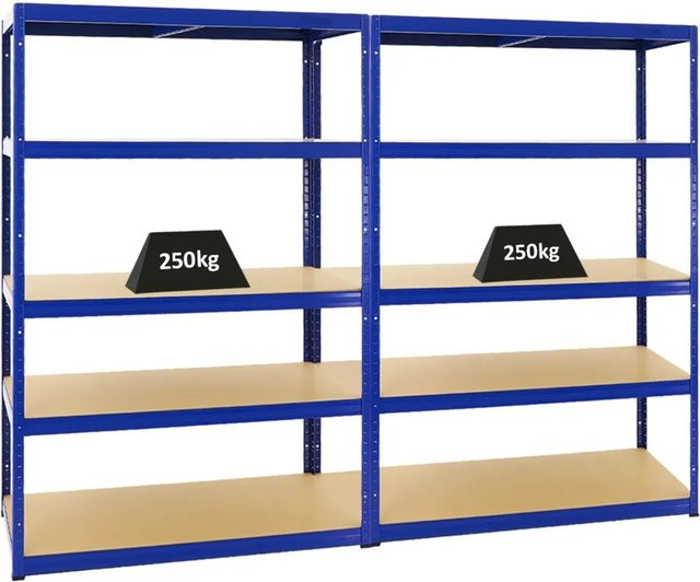 2x PROREGAL Schwerlastregal Big Elephant M, Blau, H x B x T: 180 x 120 x 60 cm - Bild 1