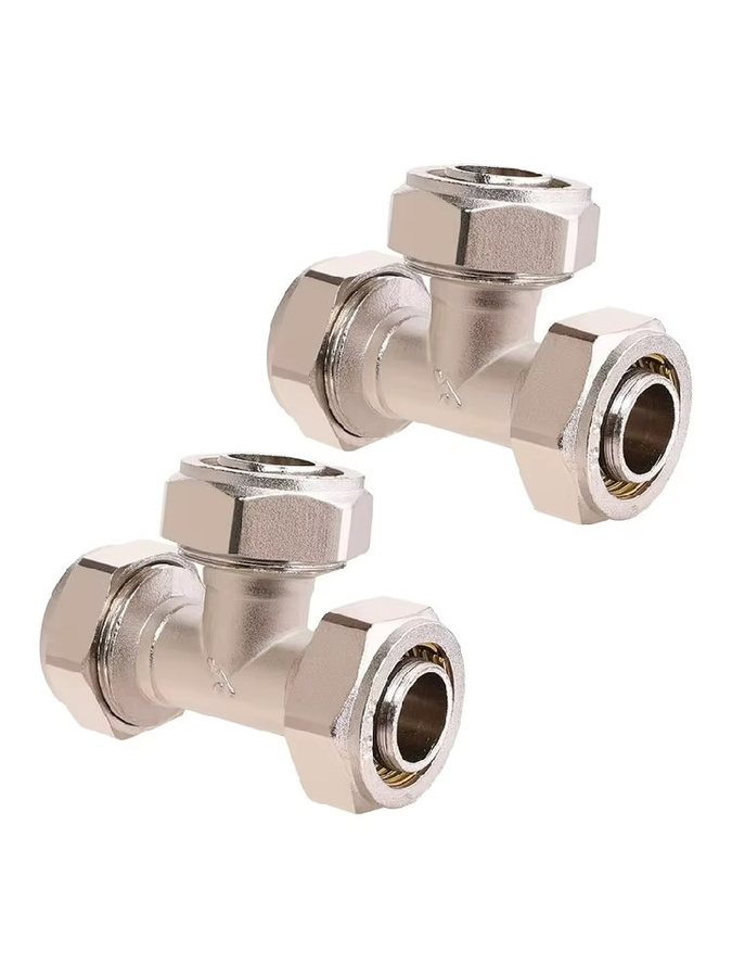 November Air T-Rohr Verbindungsstück Set, 2 Stück, 3/4 Zoll, Silber, 200 PSI Druckfestigkeit - Bild 1