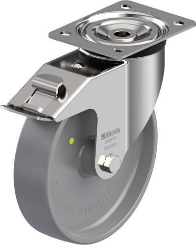 Blickle LX-PO 200G-FI-ELS Edelstahl-Lenkrolle in Grau mit 200 mm Rad-Durchmesser und einer Tragfähigkeit von 400 kg - Bild 1