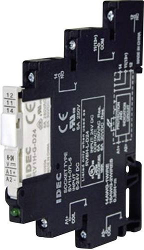 Idec RV8H-L-AD220 Relaisbaustein in Schwarz und Grün mit 230 V/DC Nennspannung, 6A Schaltstrom und 1 Wechsler - Bild 1