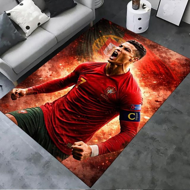 Rutschfester C Ronaldo Teppich von wanghengyao für Wohnzimmer und Kinderzimmer, mehrfarbig, B/T: 80 x 120 cm - Bild 1